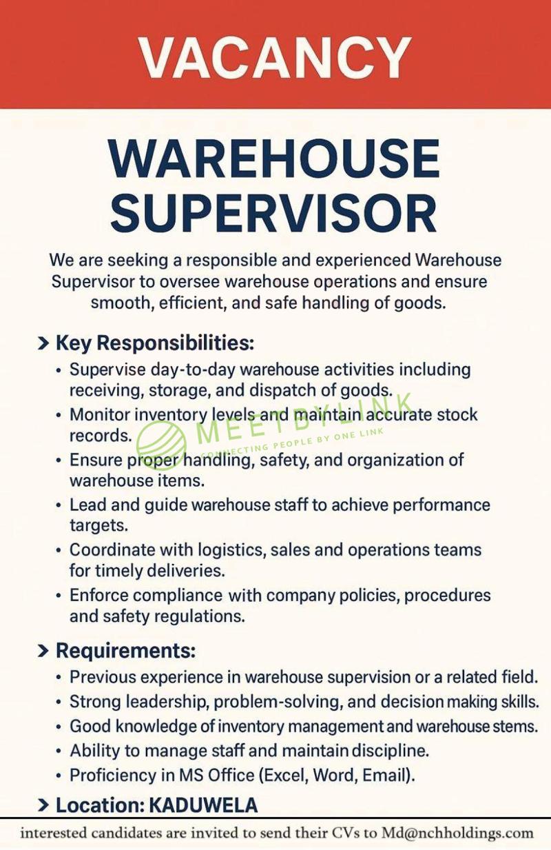 Warehouse Supervisor