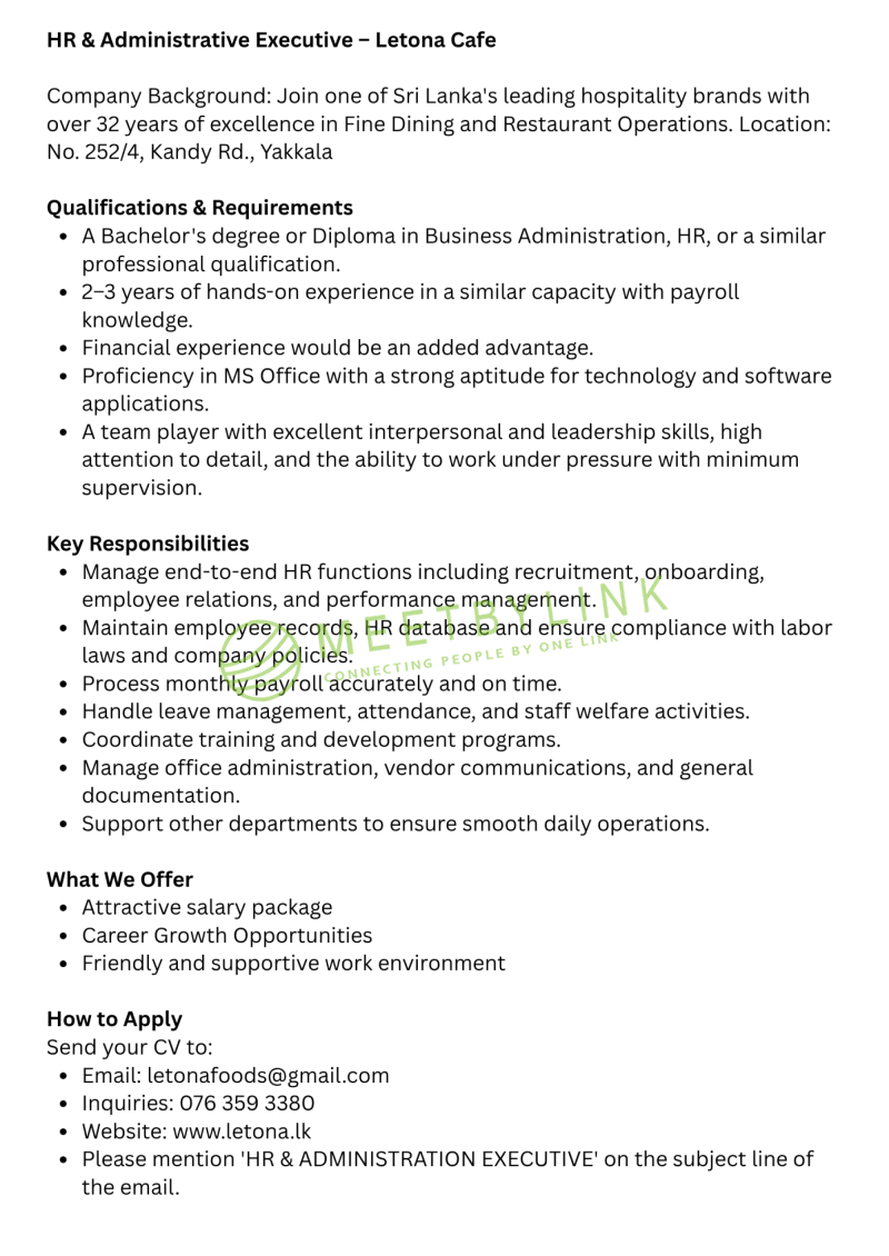 HR & Administrative Executive