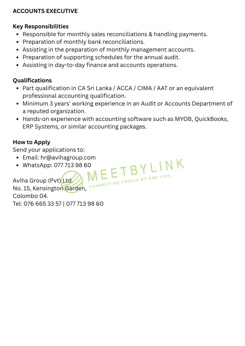 ACCOUNTS EXECUTIVE