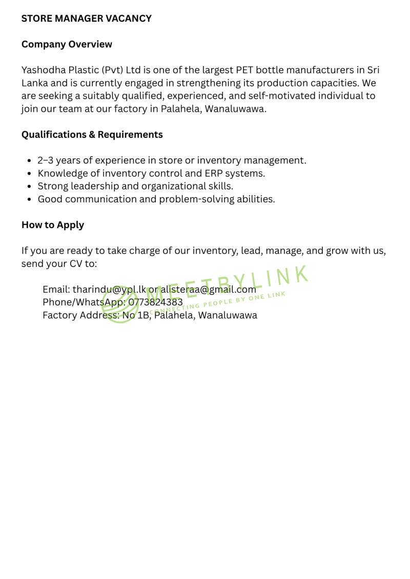 STORE MANAGER