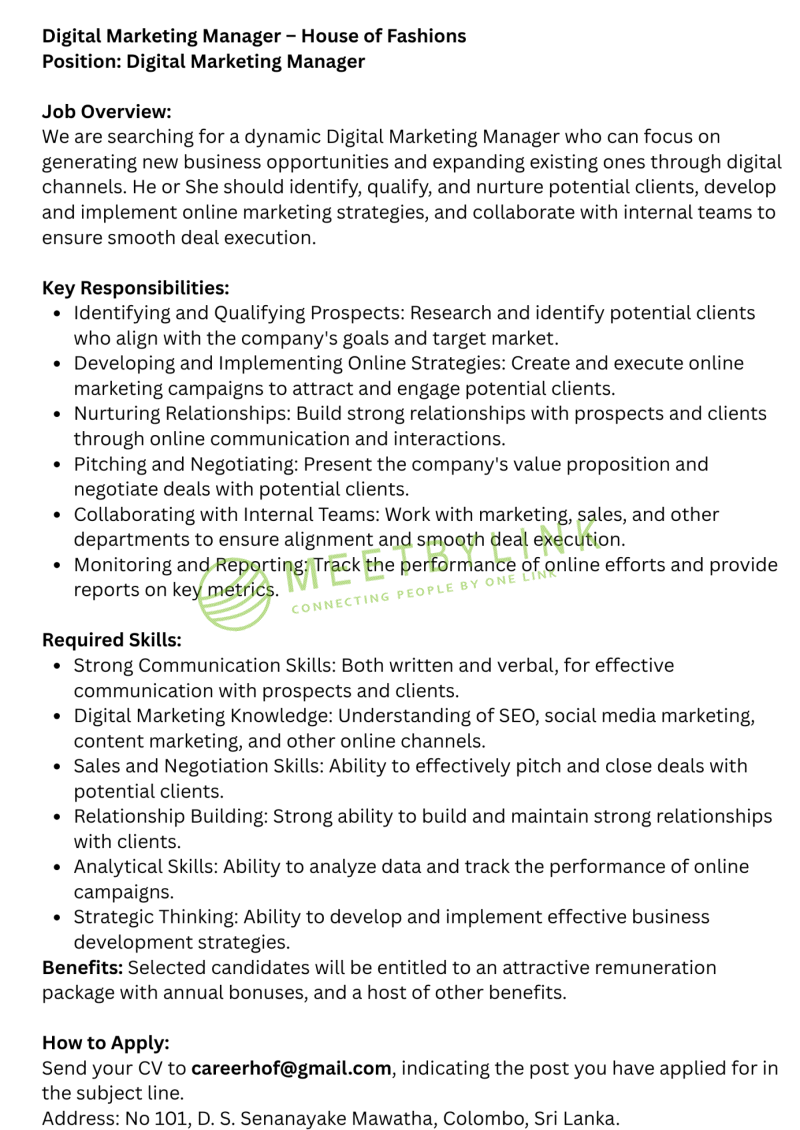 Digital Marketing Manager