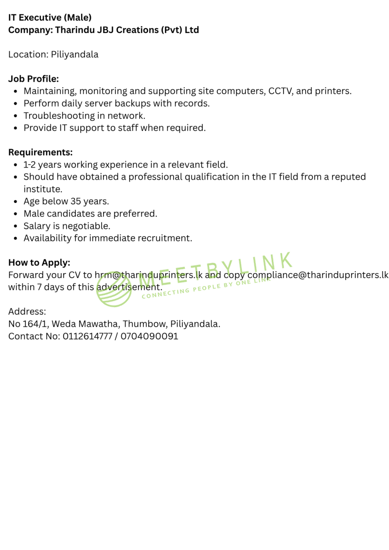 IT Executive (Male)