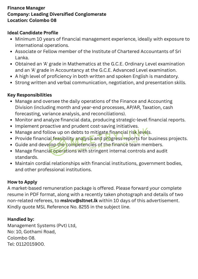 Finance Manager