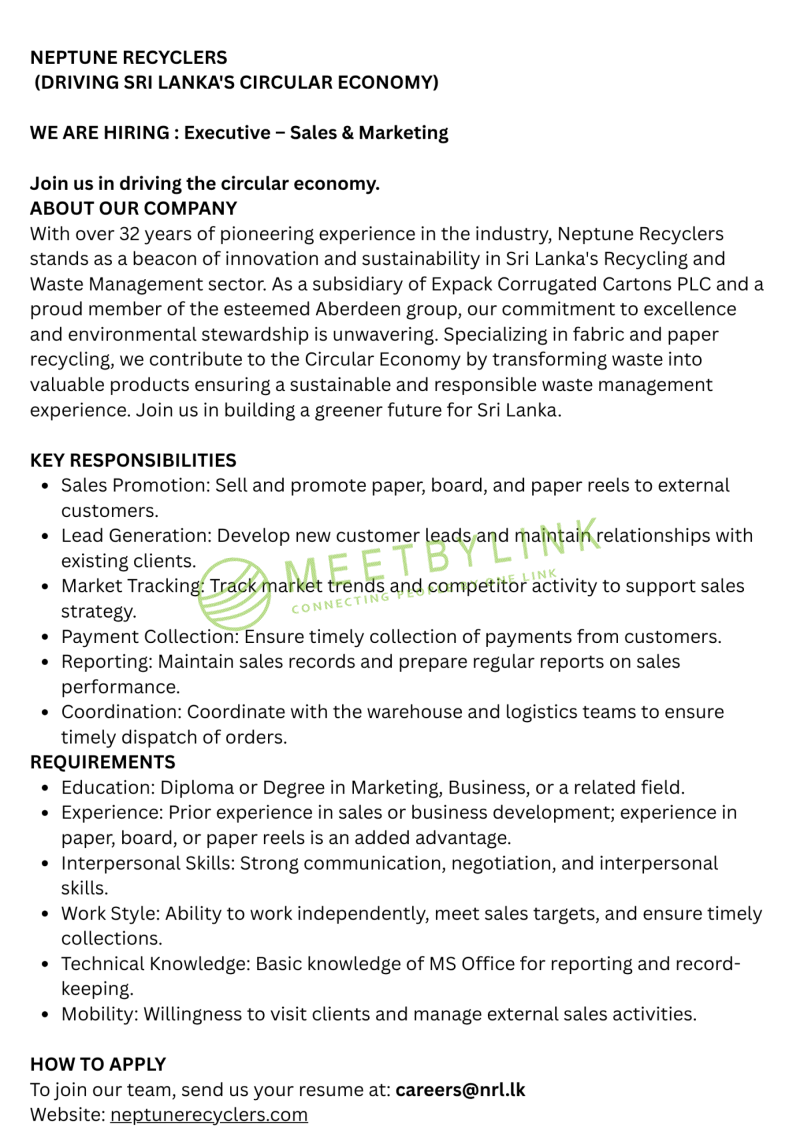 Executive – Sales & Marketing