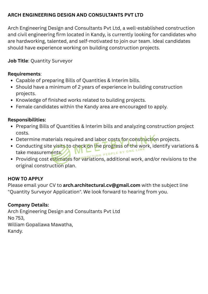 Quantity Surveyor