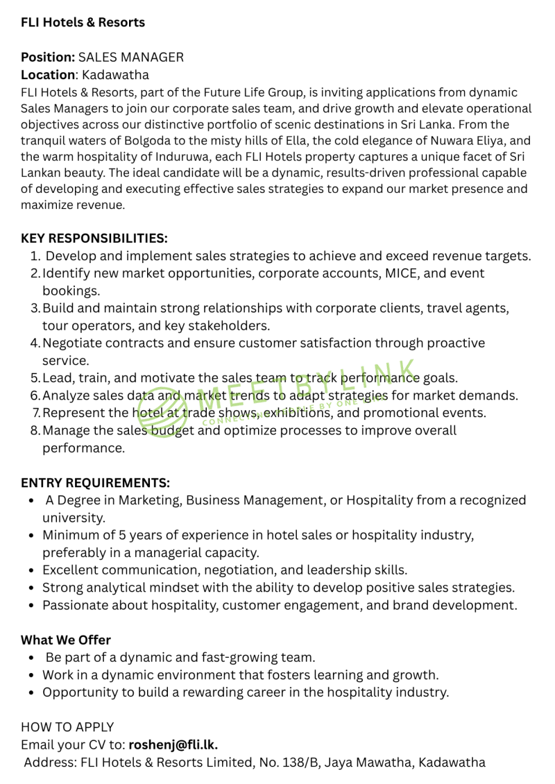 SALES MANAGER