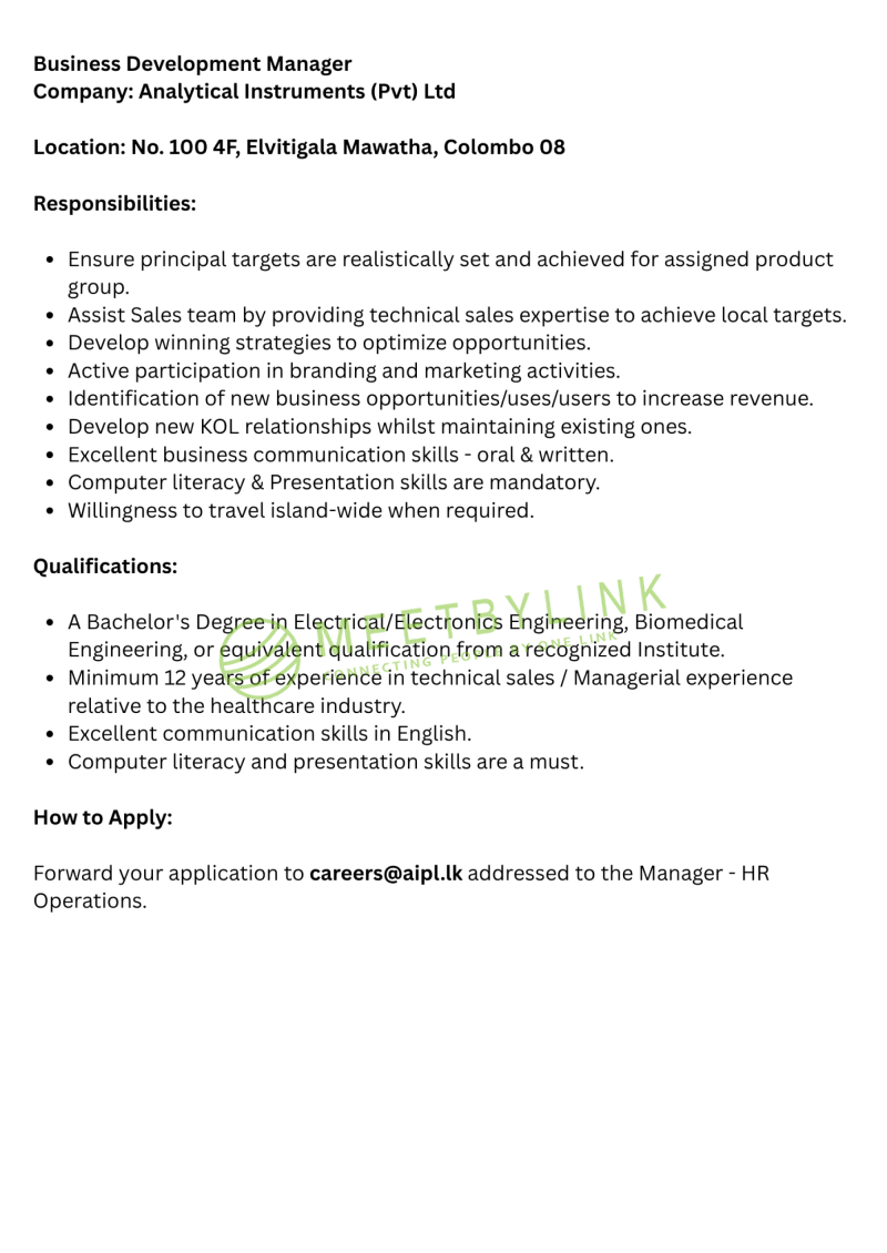 Business Development Manager