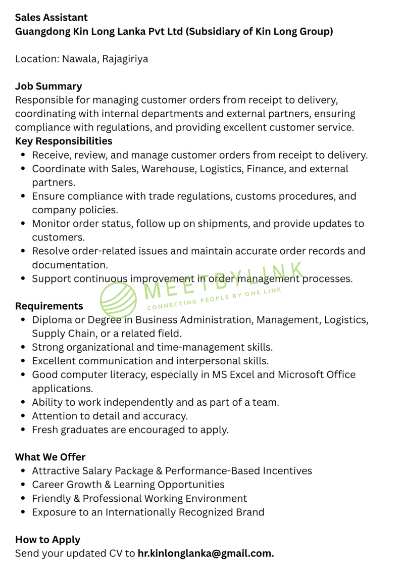 Sales Assistant