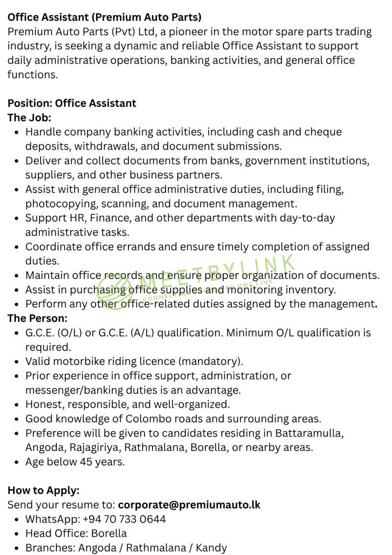 Office Assistant