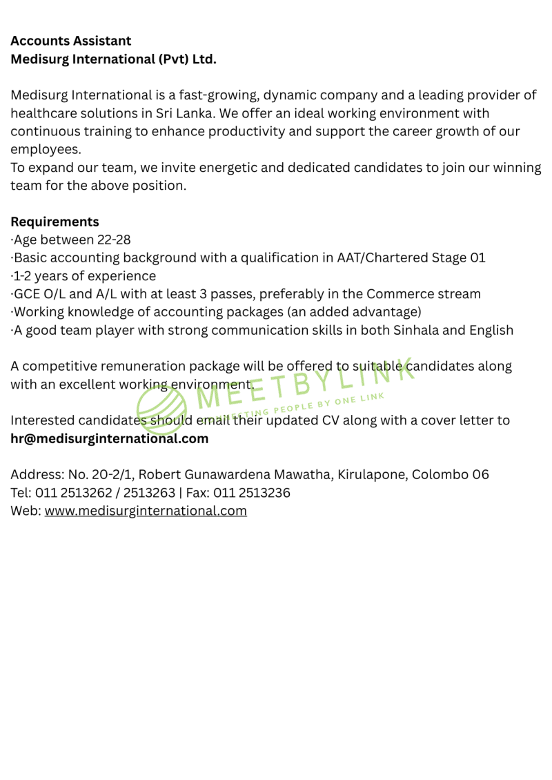 Accounts Assistant