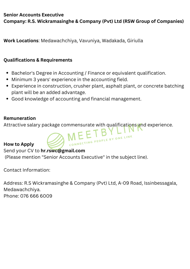 Senior Accounts Executive