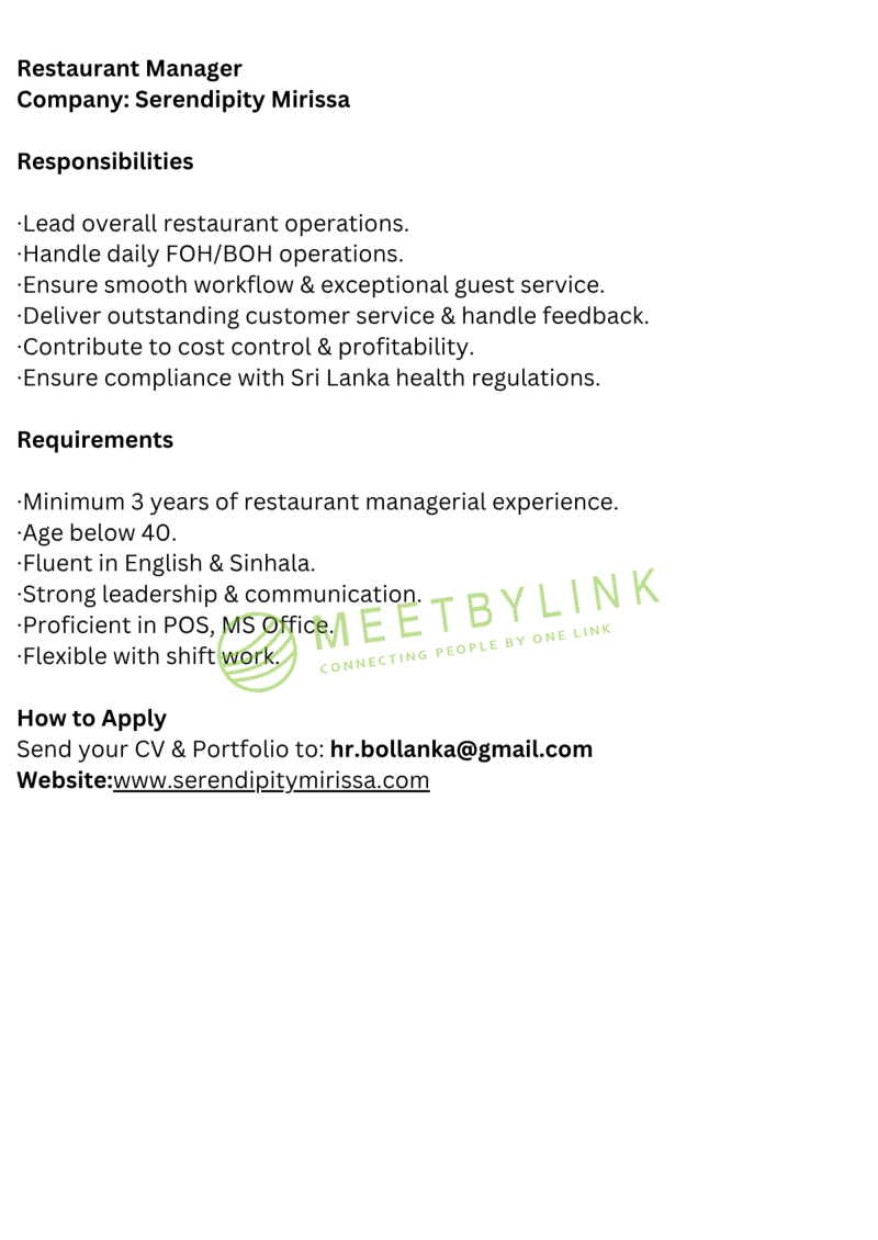 Restaurant Manager
