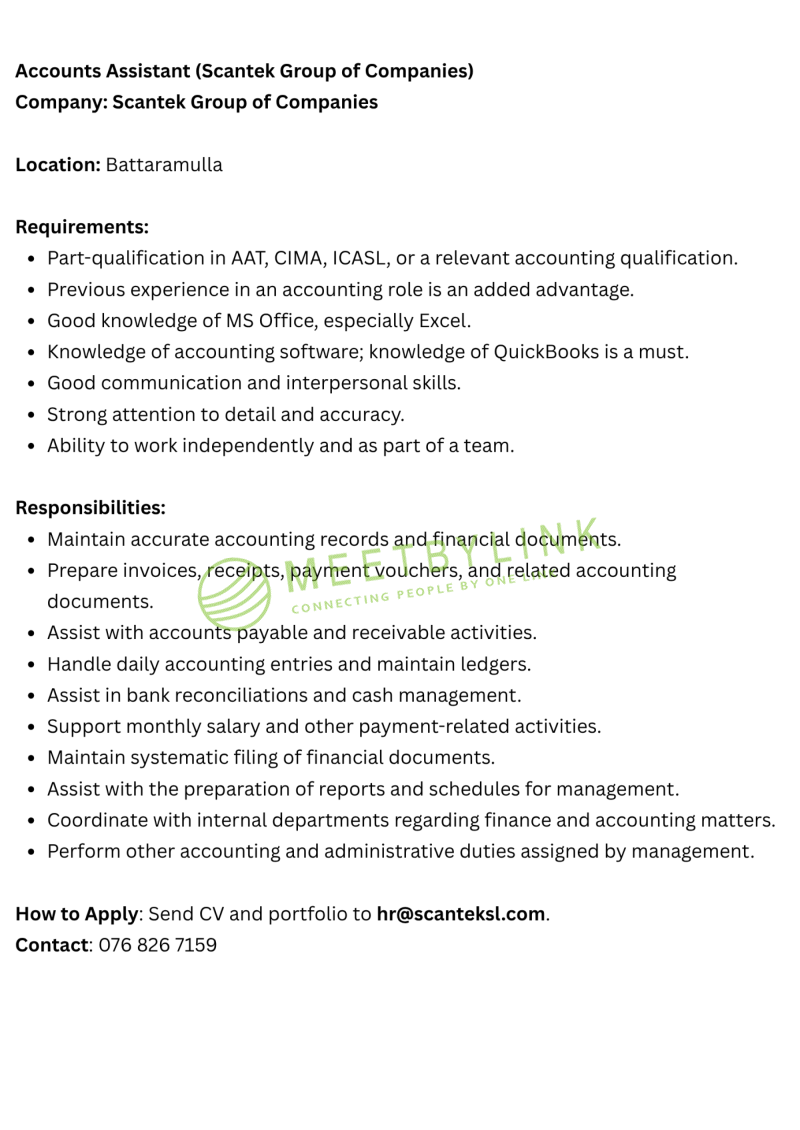 Accounts Assistant 