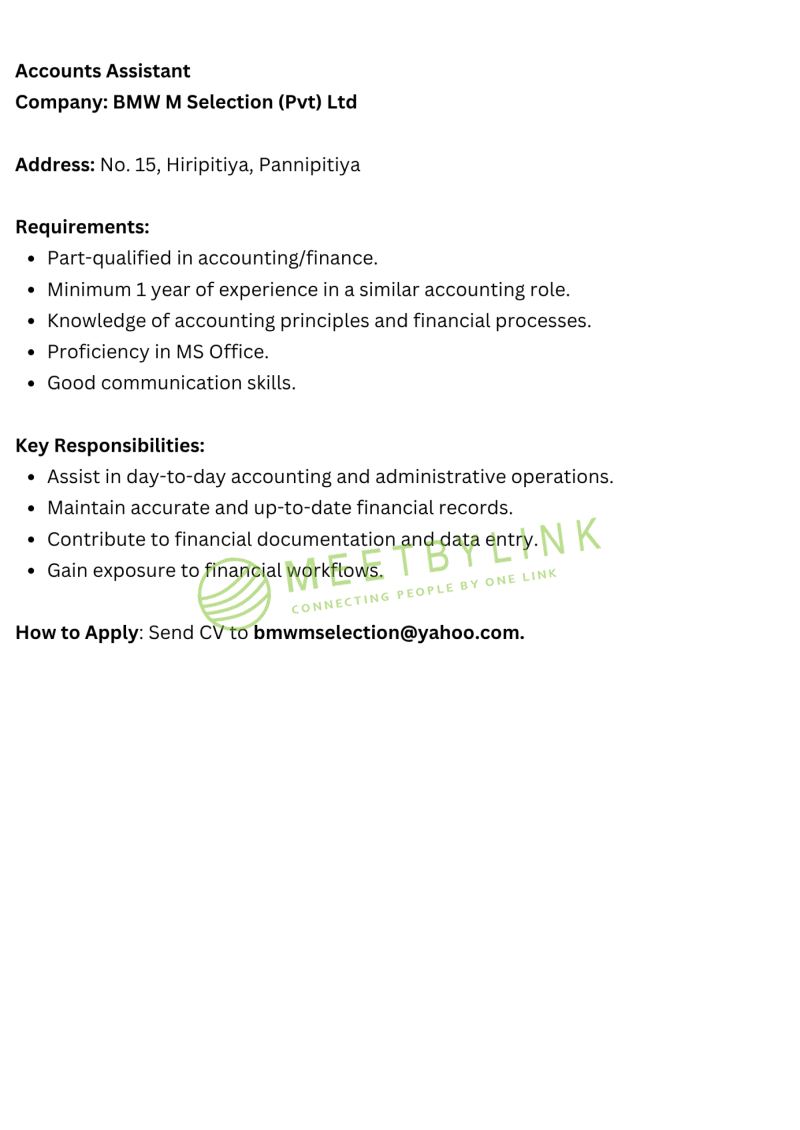 Accounts Assistant 