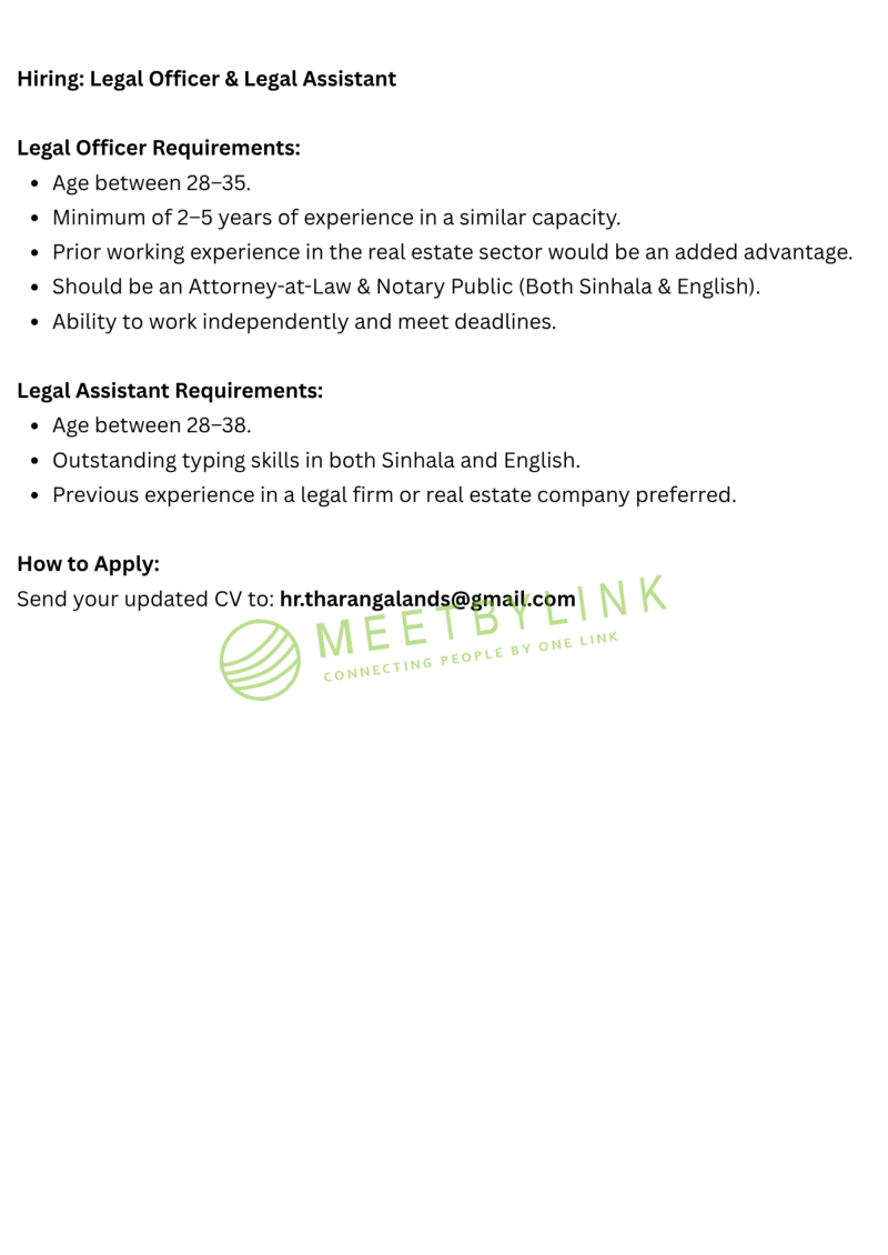 Legal Officer & Legal Assistant