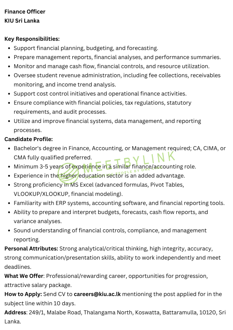 Finance Officer