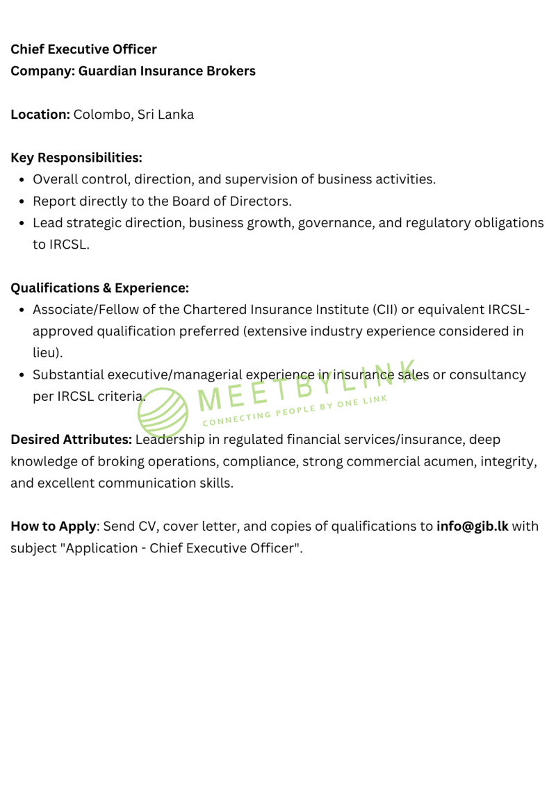 Chief Executive Officer