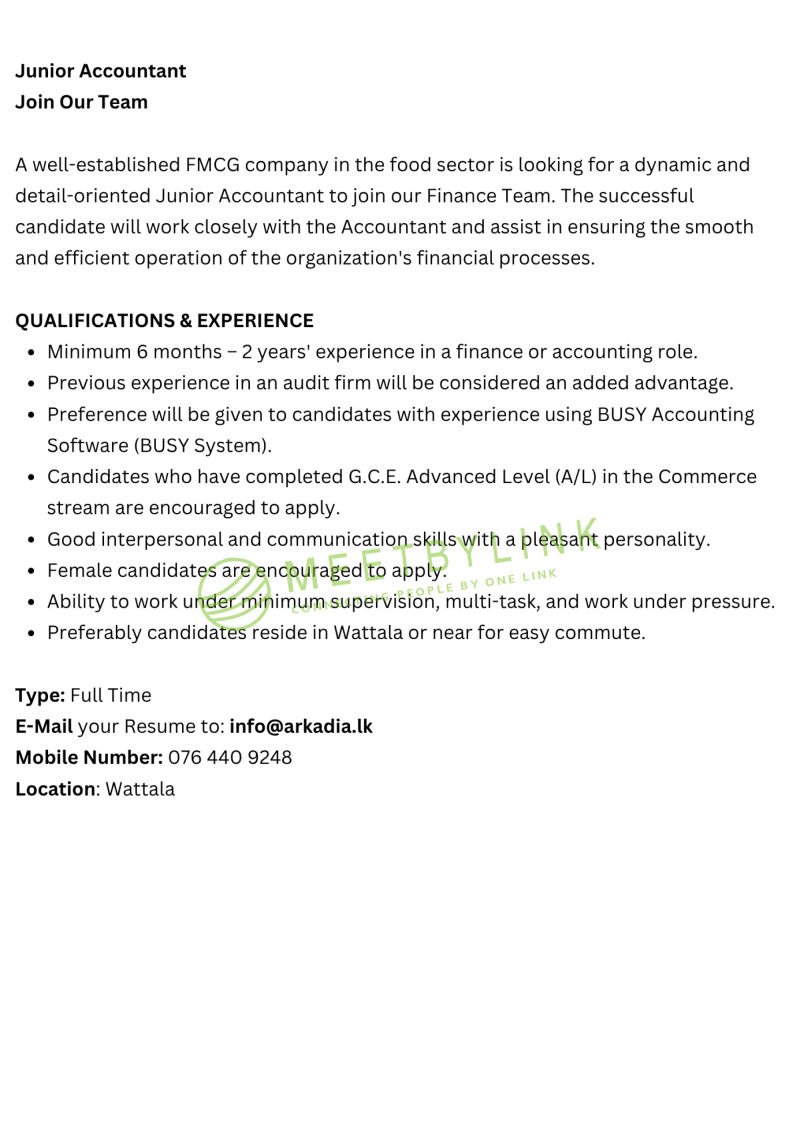 Junior Accountant