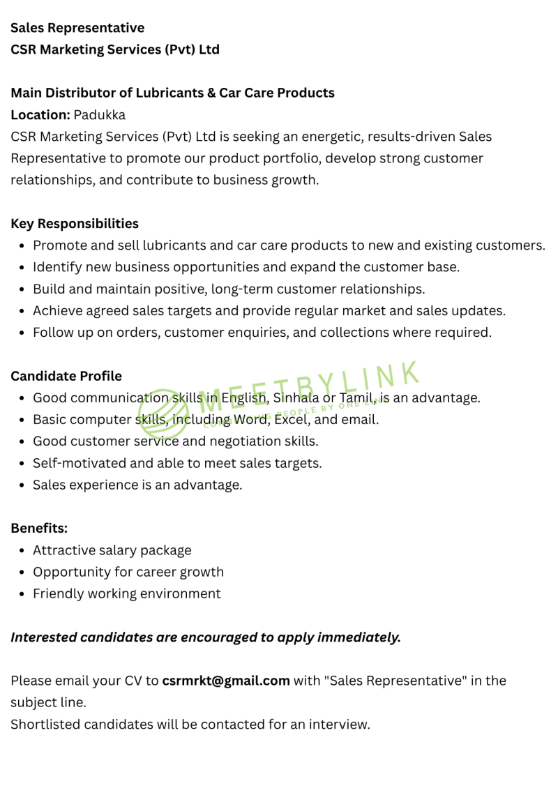 Sales Representative