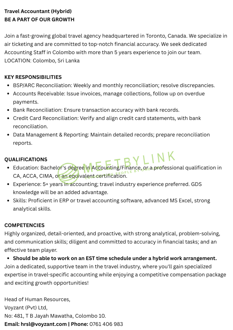 Travel Accountant