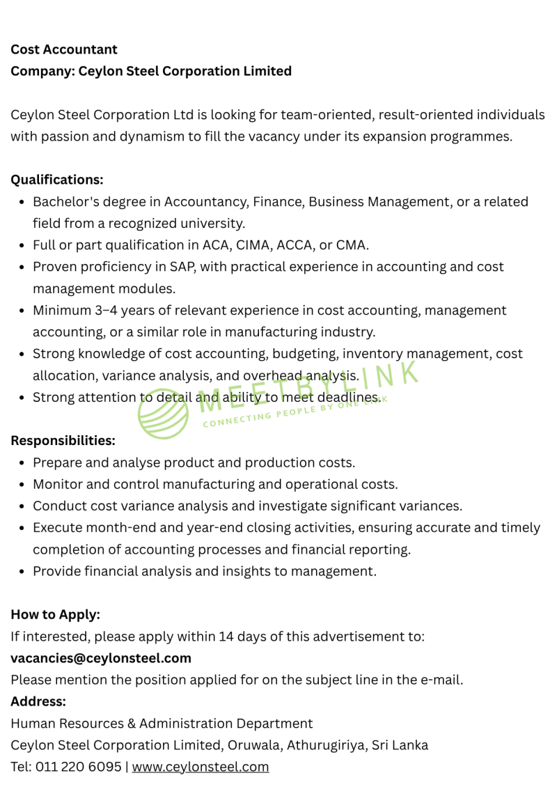 Cost Accountant