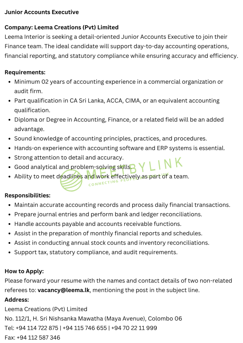 Junior Accounts Executive